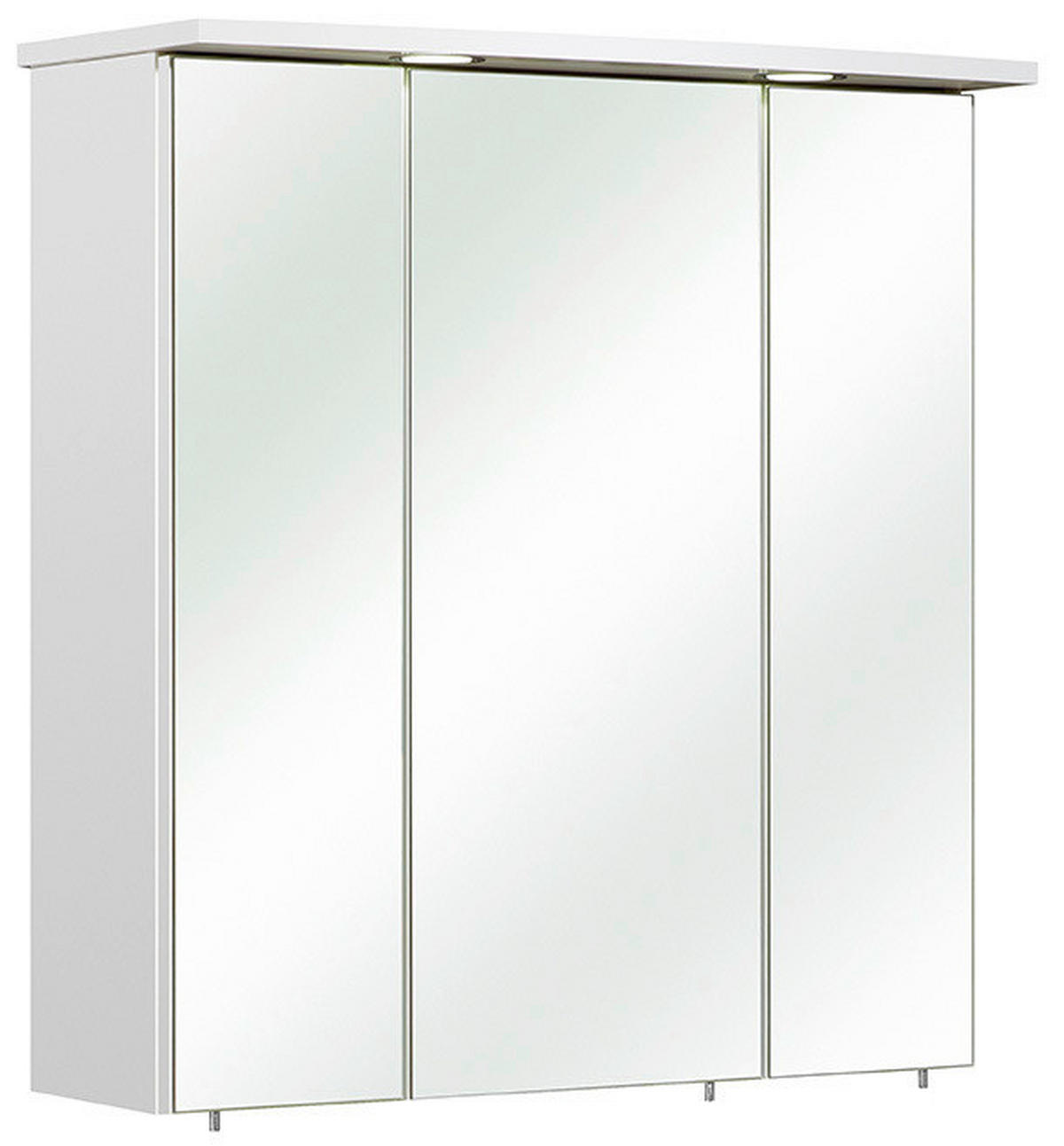 SPIEGELSCHRANK 65/72/20 cm  - Alufarben/Weiß, KONVENTIONELL, Glas/Holzwerkstoff (65/72/20cm) - Xora