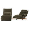 2-SITZER-SOFA in Echtleder Olivgrün  - Eichefarben/Schwarz, Natur, Leder/Holz (240/63/115cm) - Koinor