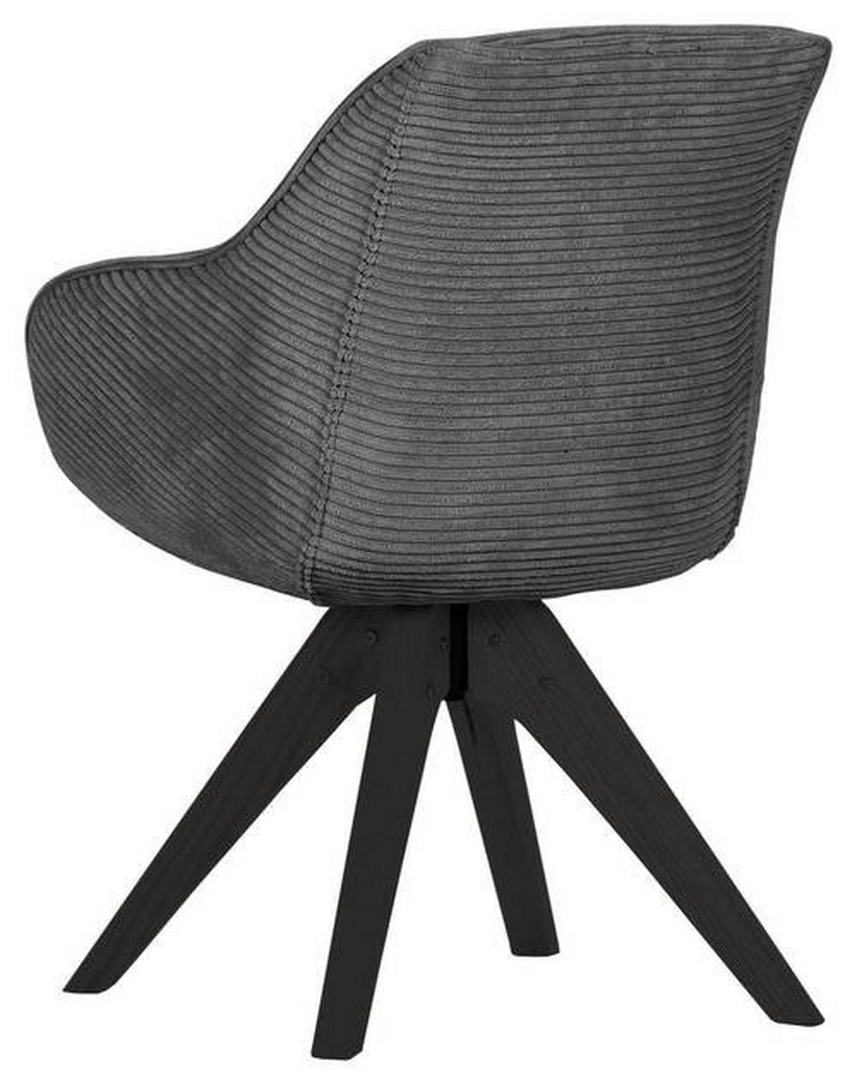 ARMLEHNSTUHL  in Cord  - Schwarz/Grau, Design, Holz/Textil (60/83/65cm) - Landscape