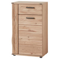 SCHUHSCHRANK Wildeiche furniert, massiv Eichefarben  - Eichefarben/Schwarz, Natur, Holz/Holzwerkstoff (65/109/41cm)