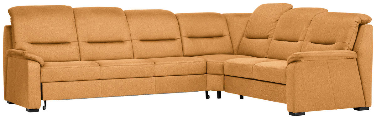 ECKSOFA in Mikrofaser Gelb  - Gelb/Schwarz, Konventionell, Holz/Textil (303/245cm) - Beldomo Comfort
