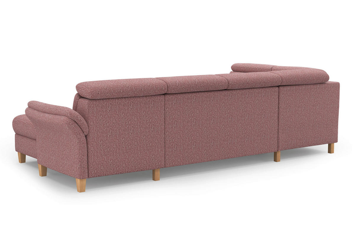 WOHNLANDSCHAFT GLENDALE E Aubergine Chenille  - Eichefarben/Aubergine, KONVENTIONELL, Holz/Textil (193/321/166cm) - Sit & More