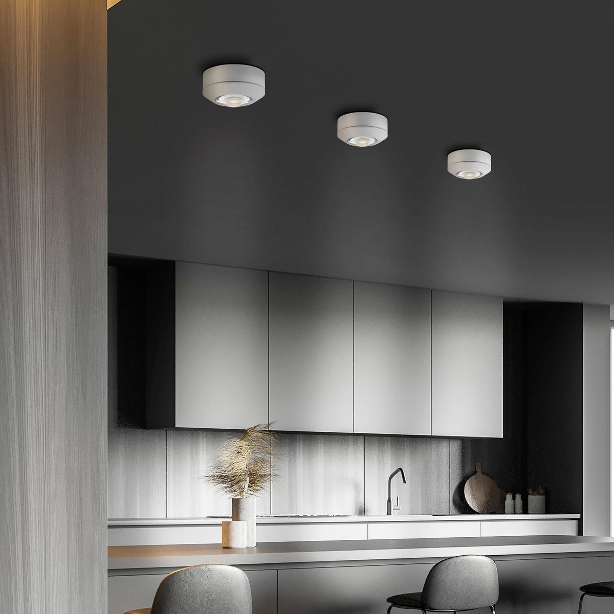 LED-DECKENLEUCHTE Oculis 26/21/20 cm   - Alufarben, MODERN, Glas/Kunststoff (26/21/20cm) - Neuhaus PURE