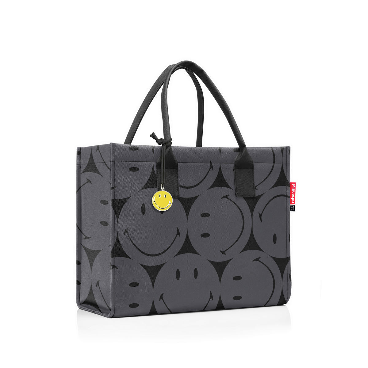 EINKAUFSTASCHE Daily shopper smiley grey 14 L  - Anthrazit, Basics, Textil (42/35/17cm) - Reisenthel