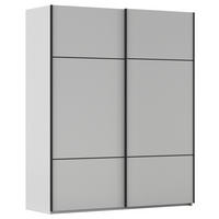 SCHWEBETÜRENSCHRANK 181/223/68 cm 2-türig Grau  - Schwarz/Grau, KONVENTIONELL, Holzwerkstoff/Metall (181/223/68cm) - Novel