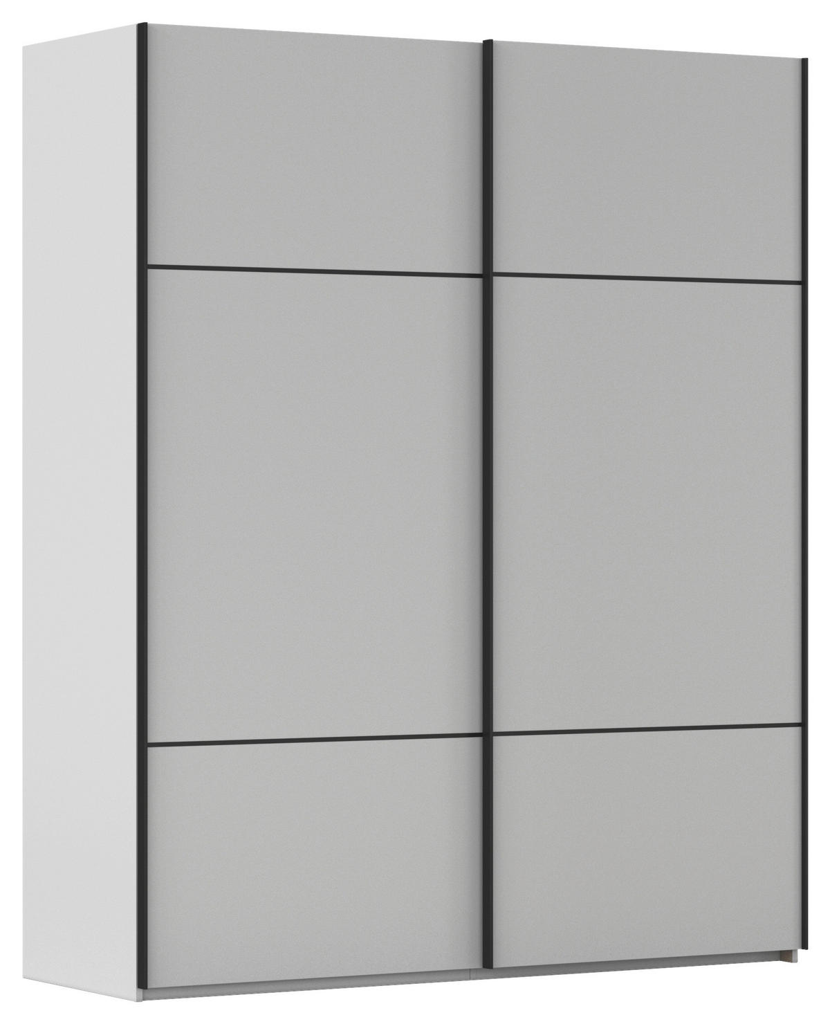 SCHWEBETÜRENSCHRANK 181/223/68 cm 2-türig Grau  - Schwarz/Grau, KONVENTIONELL, Holzwerkstoff/Metall (181/223/68cm) - Novel