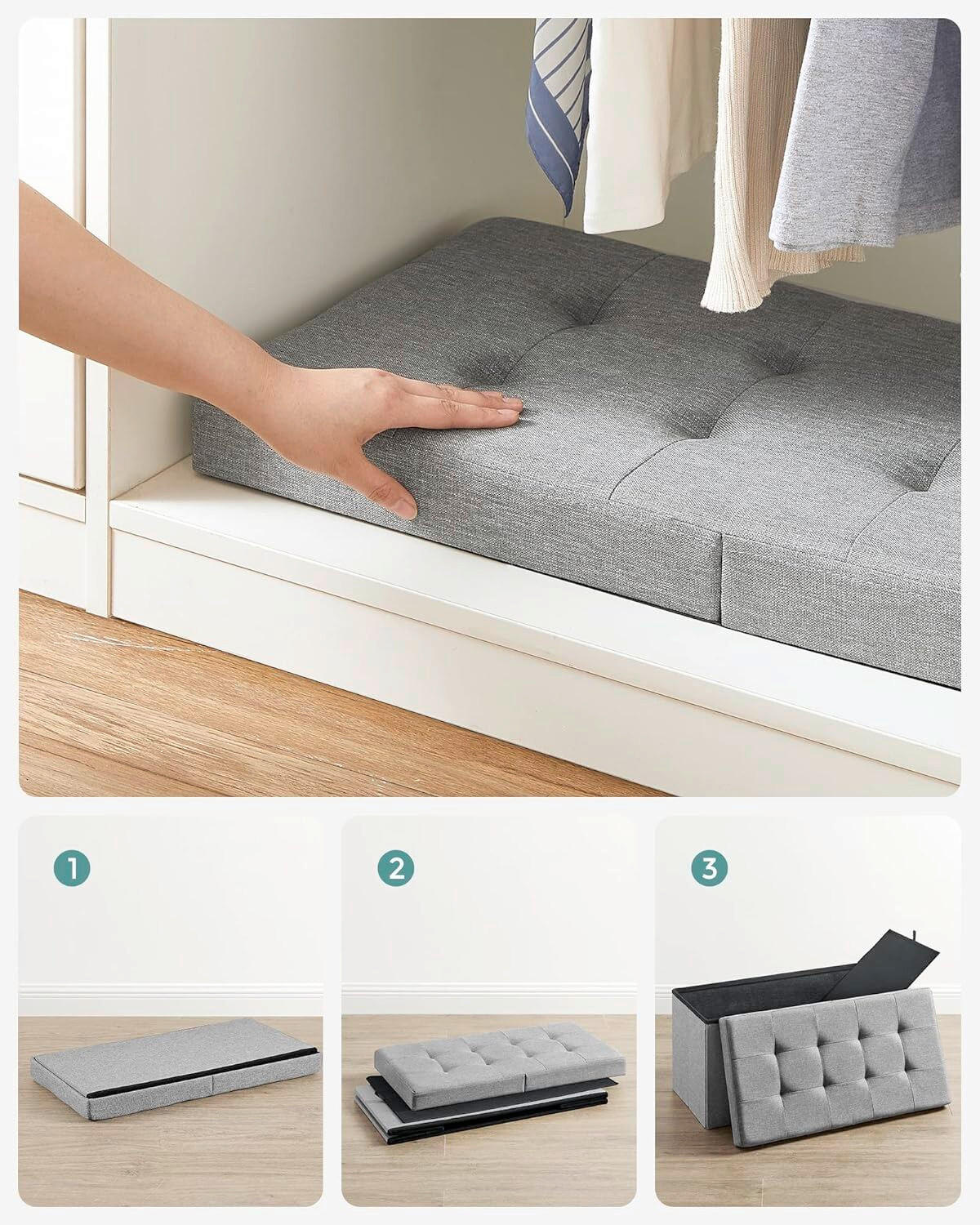 SITZBOX in Textil, Holzwerkstoff Grau  - Grau, Basics, Holzwerkstoff/Textil (76/38/38cm)