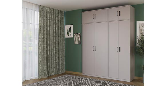 AUFSATZSCHRANK 106/43/54 cm   - Kaschmir/Schwarz, Basics, Holzwerkstoff/Metall (106/43/54cm) - Xora