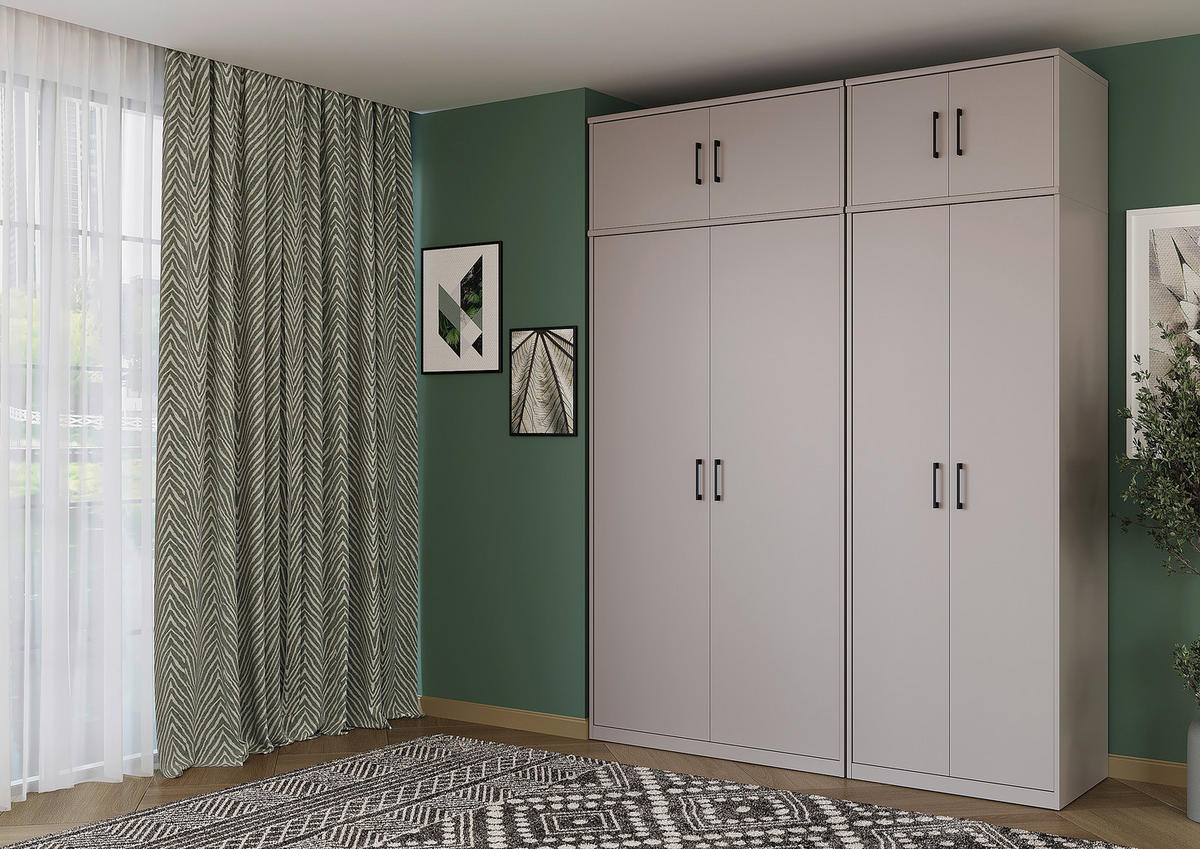 AUFSATZSCHRANK 72/43/54 cm   - Kaschmir/Schwarz, Basics, Holzwerkstoff/Metall (72/43/54cm) - Xora