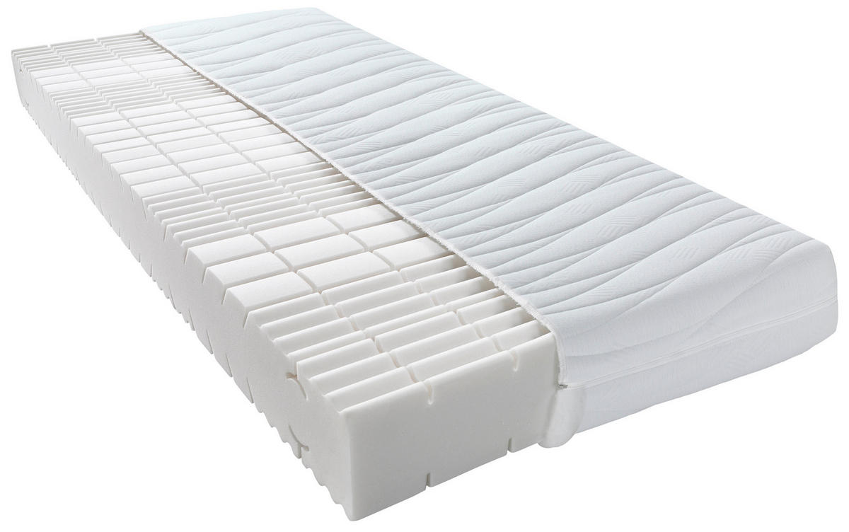 KOMFORTSCHAUMMATRATZE 180/200 cm Höhe ca. 18 cm  - Weiß, Basics, Textil (180/200cm) - Sleeptex
