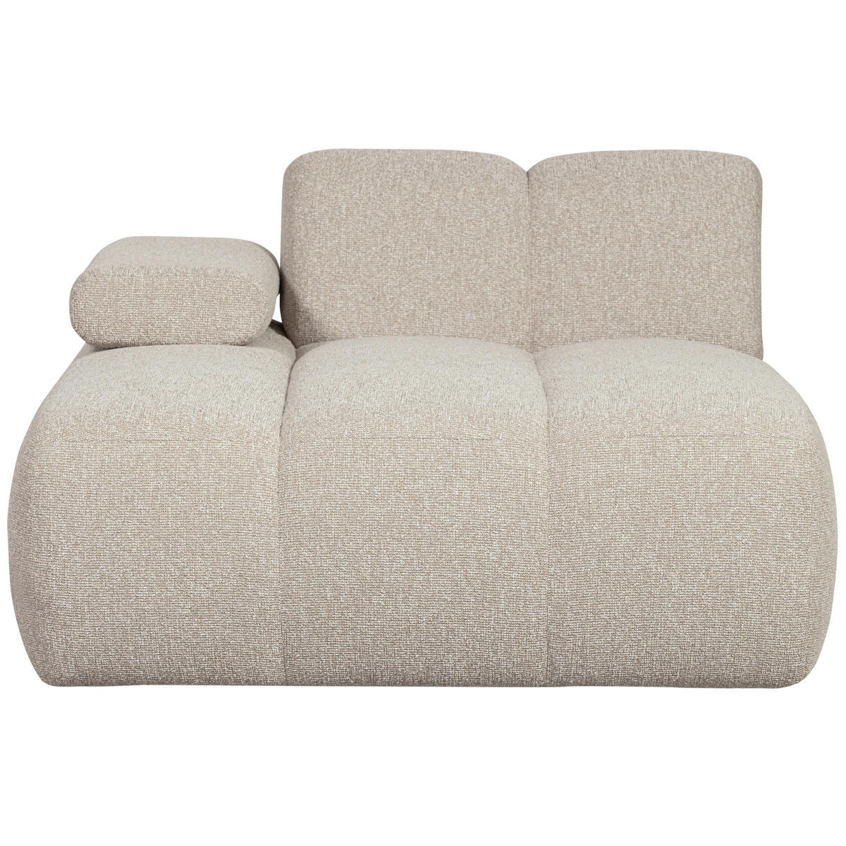 SOFAELEMENT Mojo in Bouclé Beige  - Beige/Schwarz, Design, Kunststoff/Textil (124/74/162cm) - Livetastic