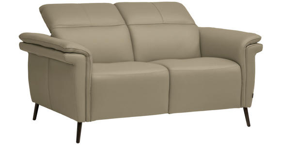 2-SITZER-SOFA  in Echtleder Beige   - Beige/Schwarz, Design, Leder/Metall (162/79/104cm) - Belluti