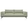2-SITZER-SOFA in Chenille Mintgrün  - Beige/Schwarz, Design, Holz/Textil (260/87/95cm) - MID.YOU