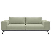 2-SITZER-SOFA in Chenille Mintgrün  - Beige/Schwarz, Design, Holz/Textil (260/87/95cm) - MID.YOU