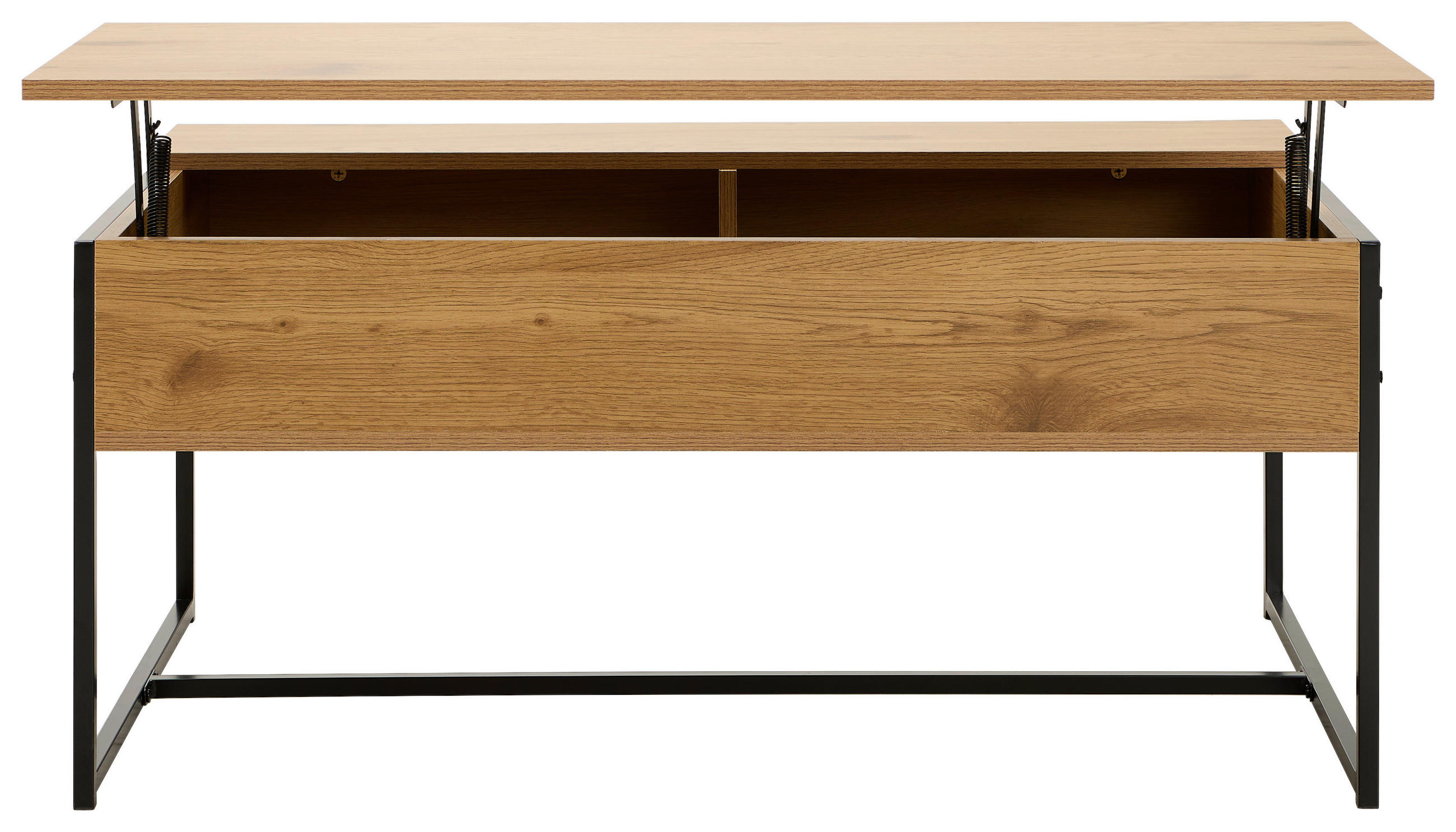 Thumbnail - Mid.you Couchtisch, Natur, Schwarz, Metall, Holzwerkstoff, rechteckig, eckig, 100x45x40 cm, Fsc, Stauraum, Wohnzimmer, W...