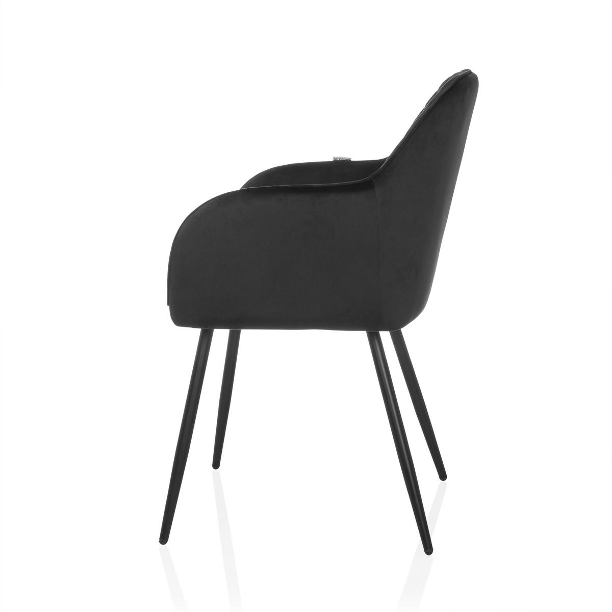 STOL MED ARMSTÖD  - svart, Modern, metall/textil (55/86/58cm) - MID.YOU