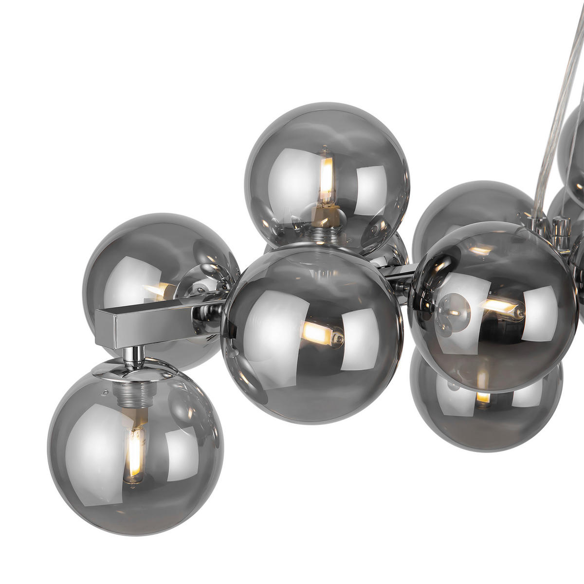 PENDELLEUCHTE 23,8/22,8/123,5 cm   - Chromfarben, Trend, Glas/Metall (23,8/22,8/123,5cm) - MAYTONI