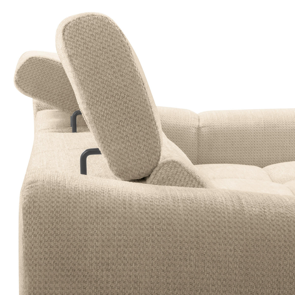 ECKSOFA  Webstoff Beige  - Beige/Schwarz, Design, Kunststoff/Textil (274/177cm) - Livetastic
