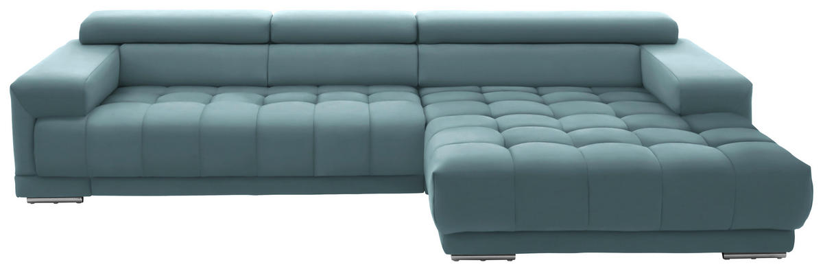 ECKSOFA Mikrofaser Hellblau  - Silberfarben/Hellblau, Design, Textil/Metall (335/190cm) - Beldomo Speed
