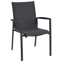 STAPELSTUHL in Metall, Textil Anthrazit  - Anthrazit/Schwarz, Basics, Textil/Metall (72/89/60cm) - Tierra Outdoor