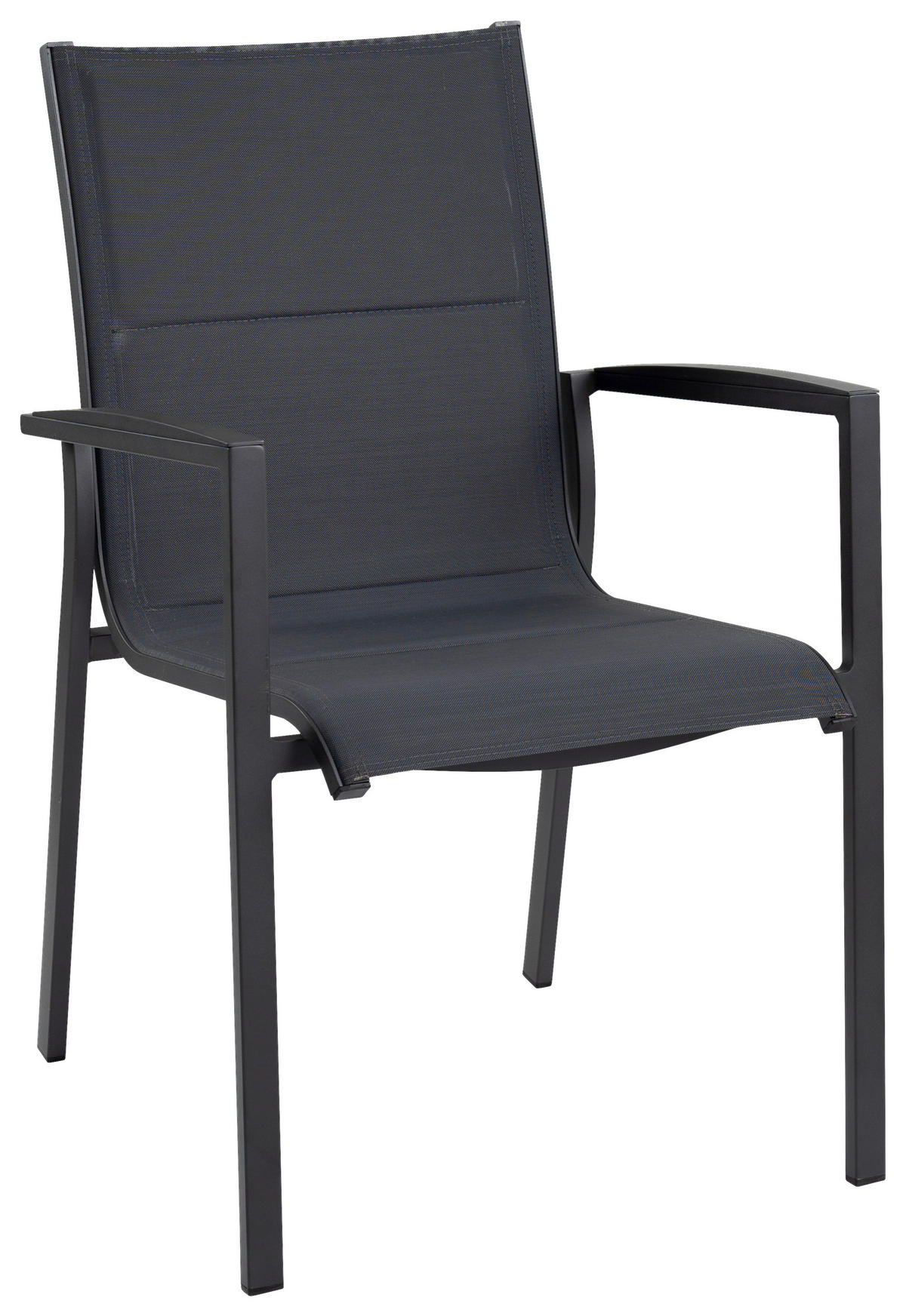 STAPELSTUHL in Metall, Textil Anthrazit  - Anthrazit/Schwarz, Basics, Textil/Metall (72/89/60cm) - Tierra Outdoor