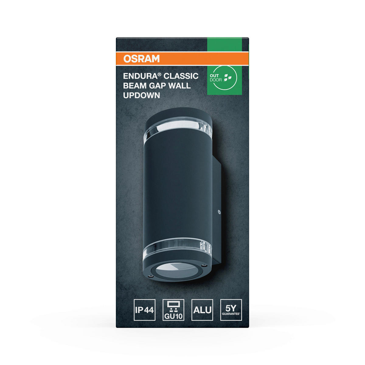 AUßENLEUCHTE 10,4/9,2/23,3 cm   - Dunkelgrau, Basics, Glas/Metall (10,4/9,2/23,3cm) - Osram