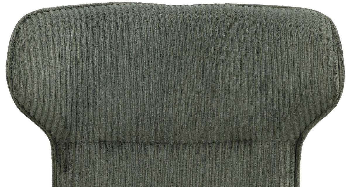 ARMLEHNSTUHL  Sitzfläche 360° drehbar, inklusive Armlehnen Cord  Grün, Schwarz  - Schwarz/Grün, MODERN, Textil/Metall (57/86/64cm) - Livetastic