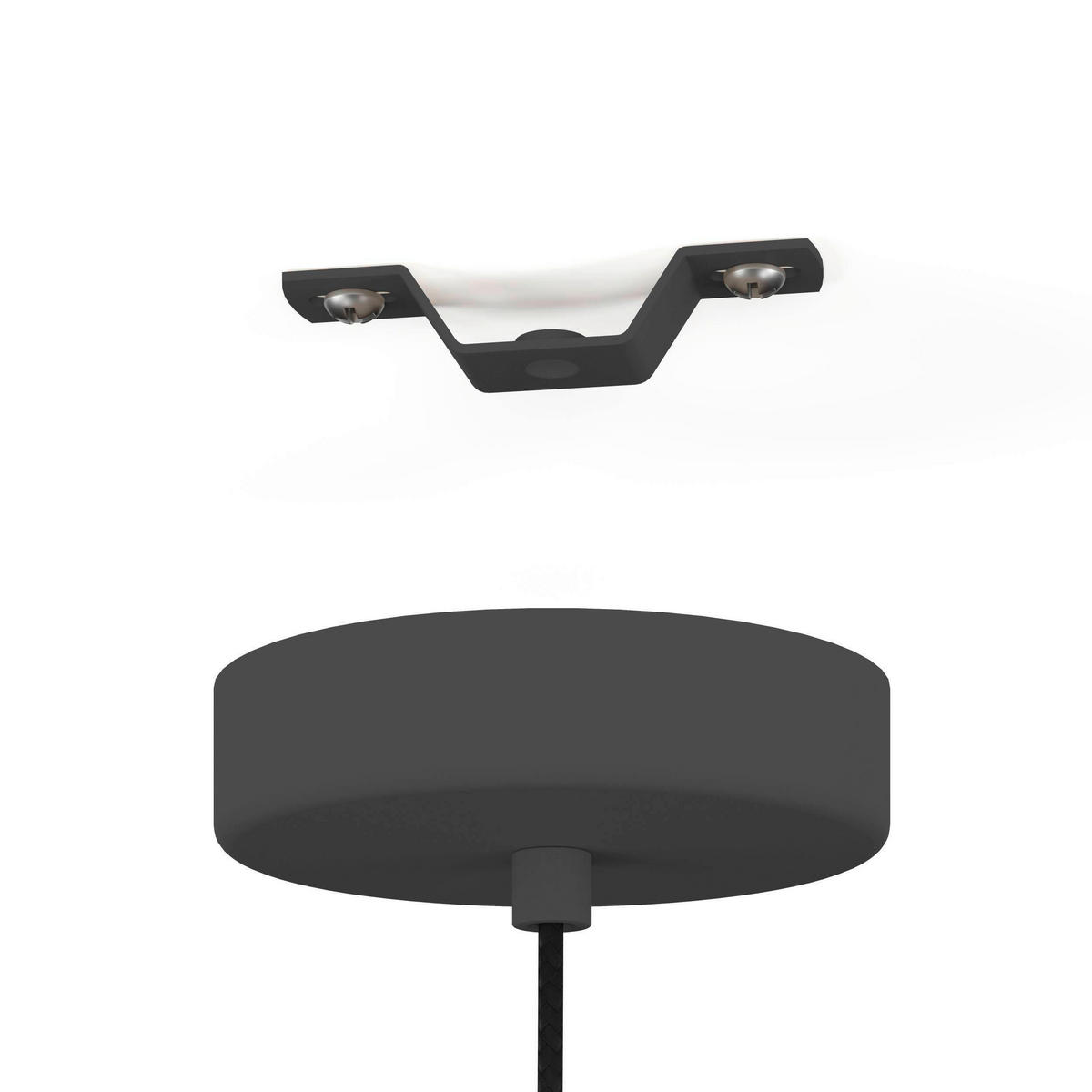 HÄNGELEUCHTE 44/150 cm  - Schwarz/Braun, Natur, Holz/Textil (44/150cm) - Eglo