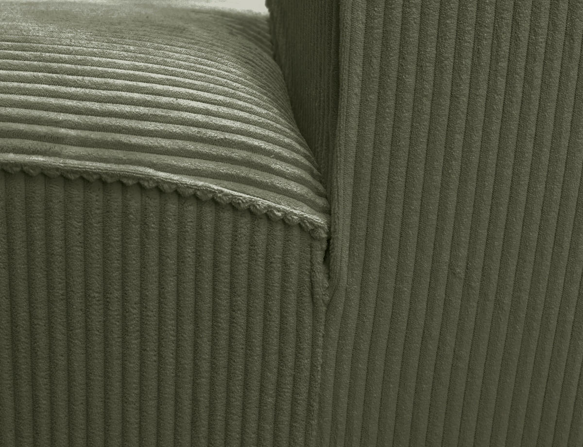 ECKSOFA ANTHONY Grün Cord  - Schwarz/Grün, Design, Kunststoff/Textil (163/275cm) - MID.YOU