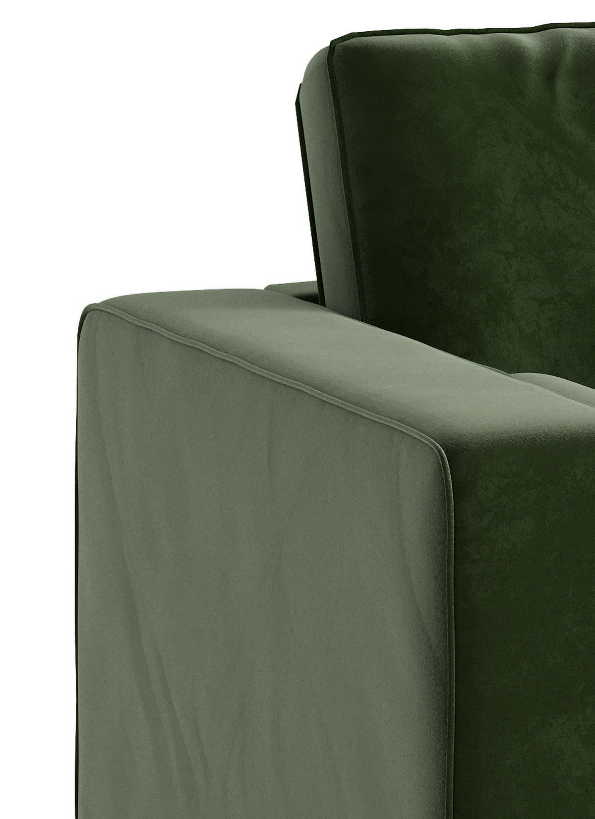 HÖRNSOFFA i flatväv olivgrön  - stålfärgad/olivgrön, Design, metall/textil (205/259cm) - Livetastic