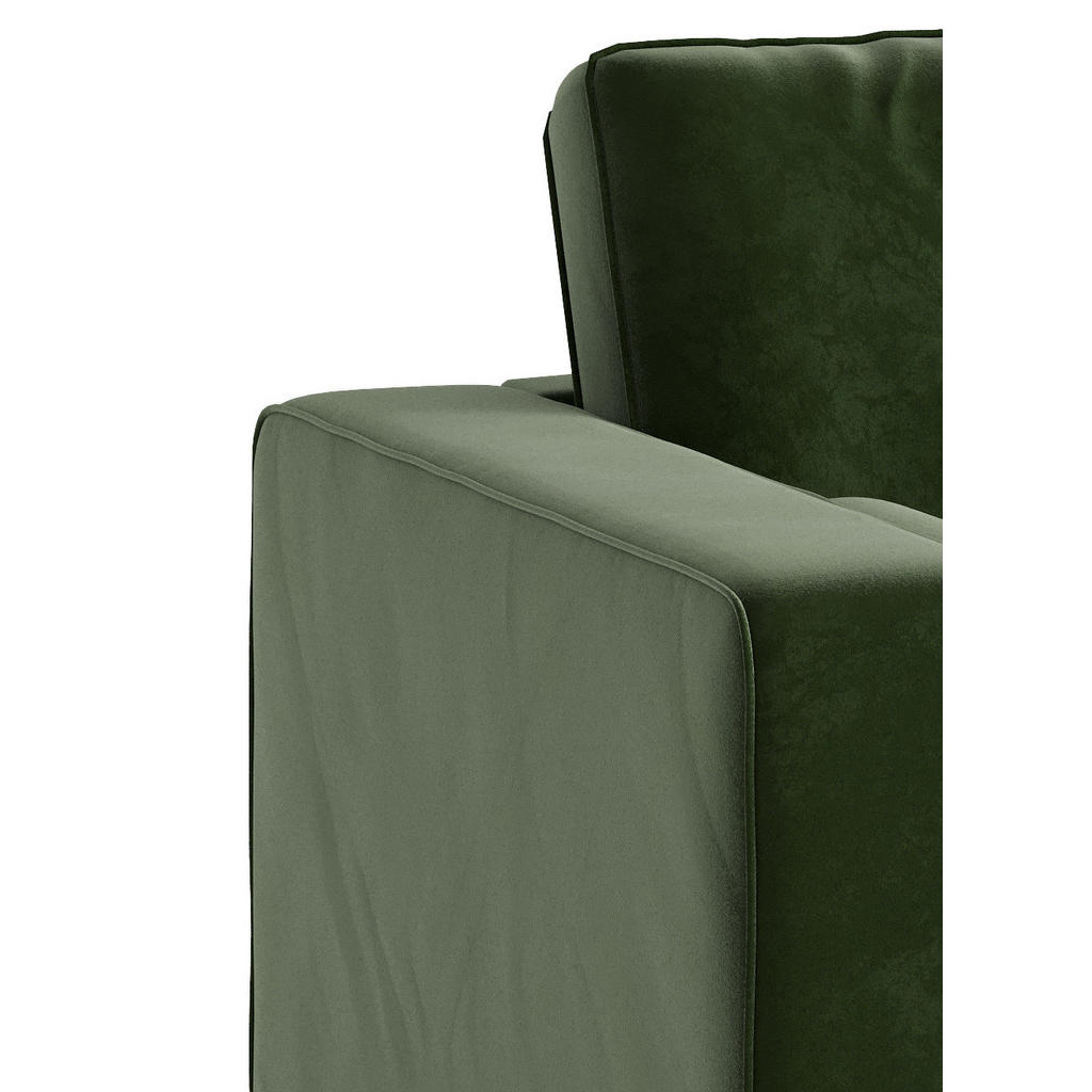 Thumbnail - Livetastic Ecksofa Scott, Olivgrün, Textil, 4-Sitzer, Füllung: Daunen, Silikon,Silikon, Ottomane rechts, L-Form, 259x205...