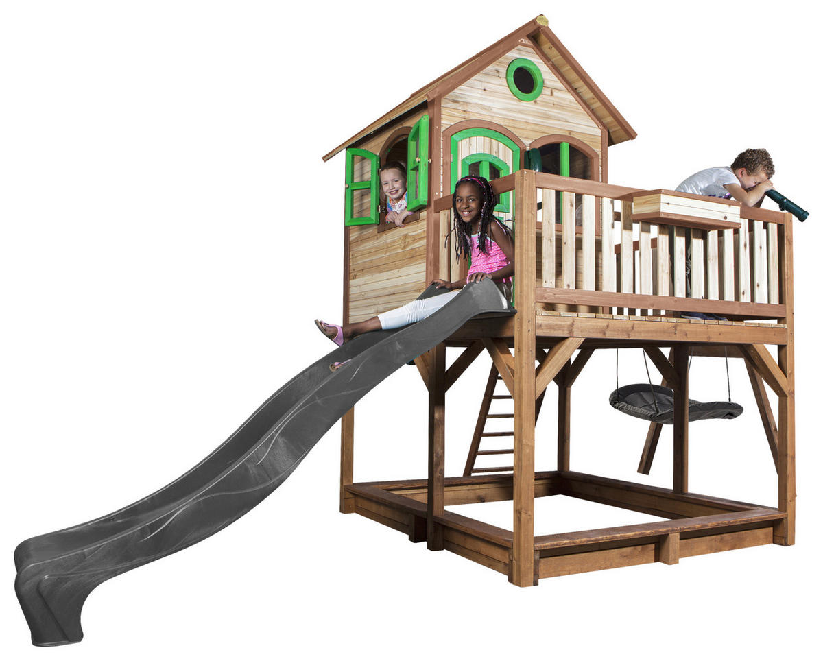 SPIELTURM 613/291/277 cm  - Braun/Grau, Konventionell, Holz (613/291/277cm)