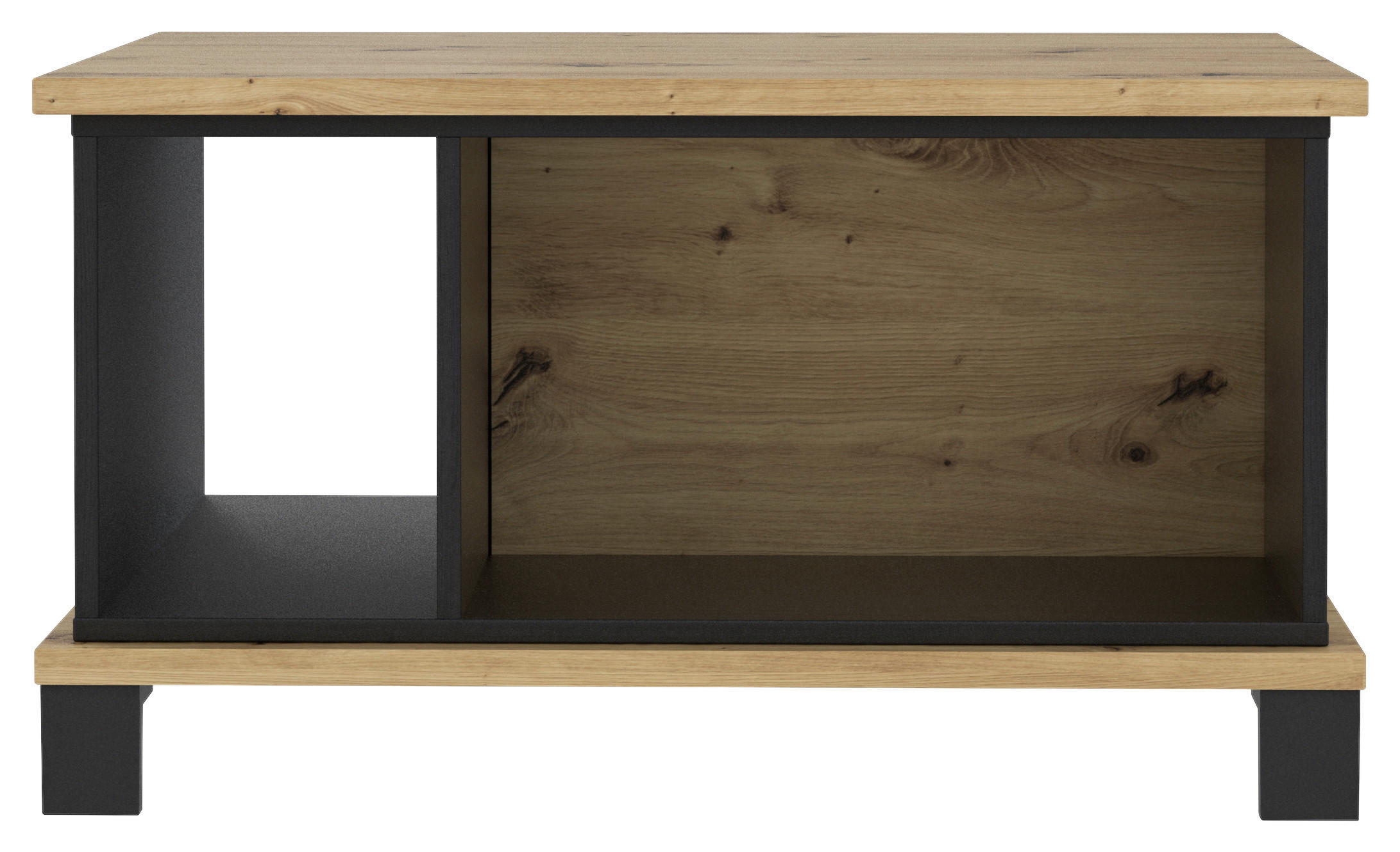 Couchtisch Mit Ablage Trondheim, Eichefarben/schwarz