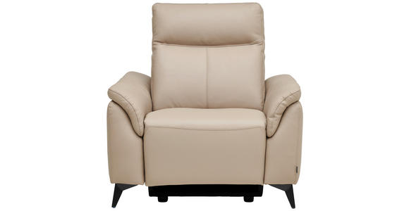 SESSEL in Echtleder Beige - Beige/Schwarz, Design, Leder/Metall (107/105/98cm) - Emilio Belluti