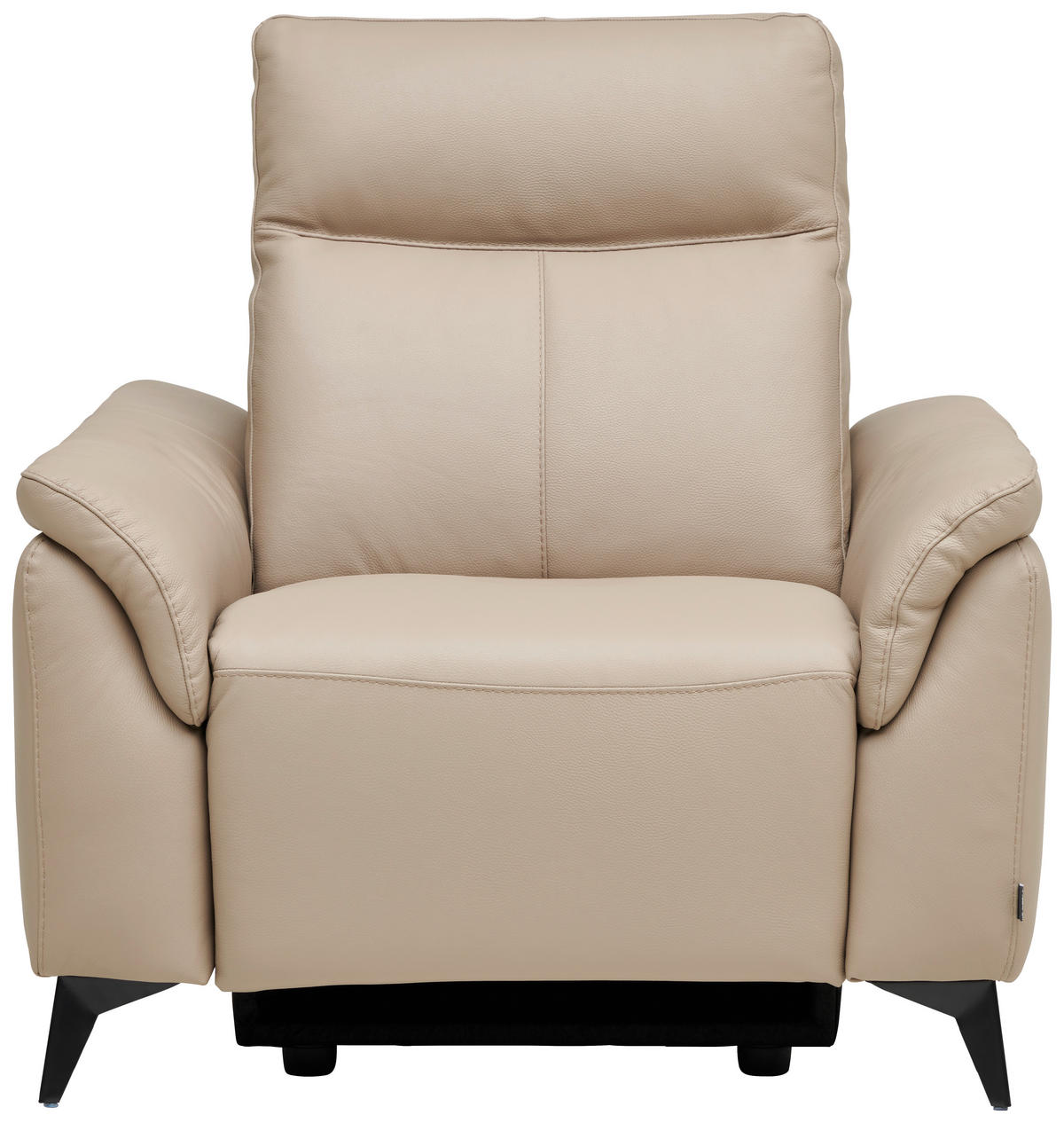 SESSEL Echtleder Beige    - Beige/Schwarz, Design, Leder/Metall (107/105/98cm) - Emilio Belluti