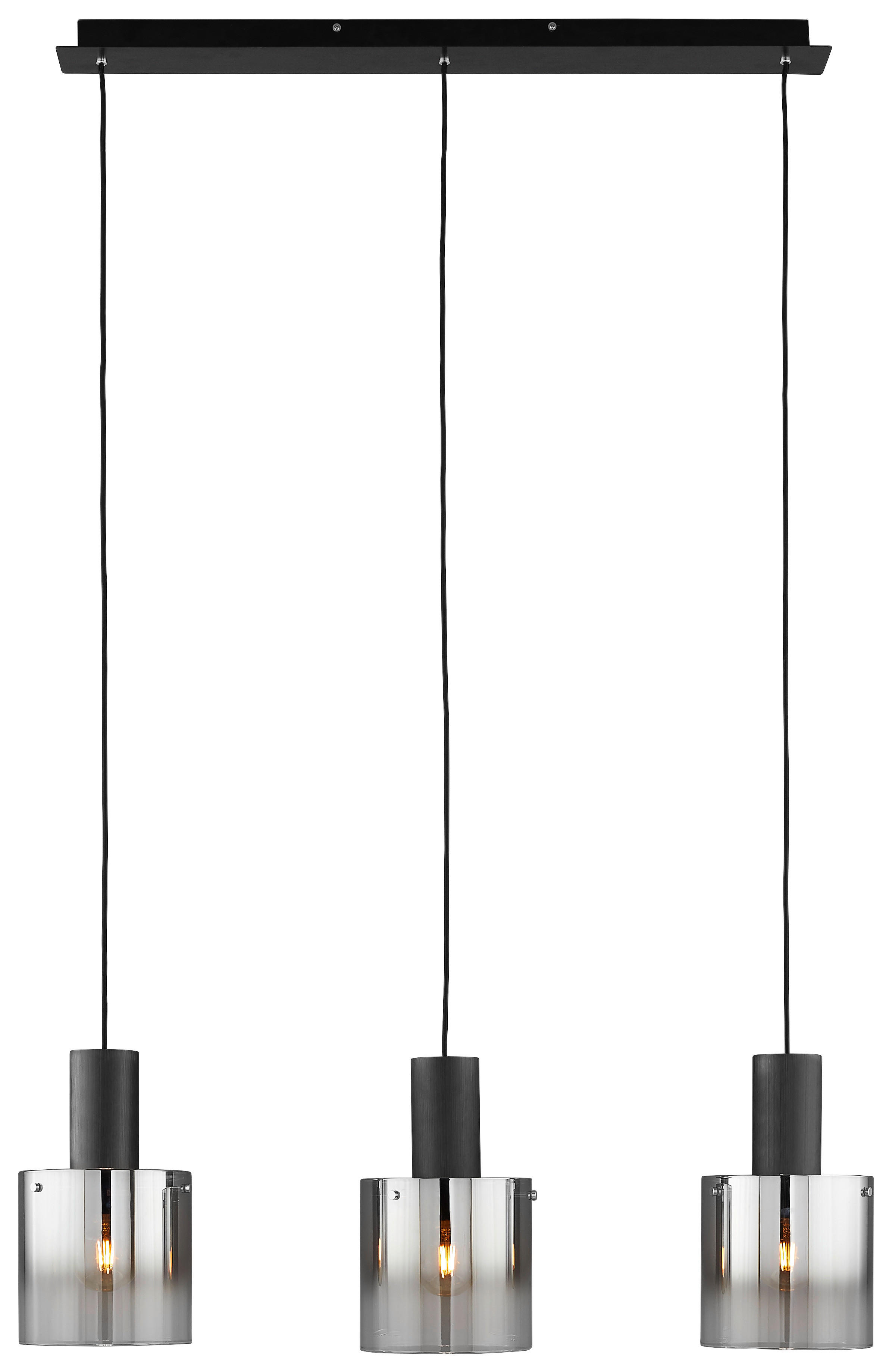 HÄNGELEUCHTE 90/20/120 cm   - Schwarz, Design, Glas/Metall (90/20/120cm) - Dieter Knoll