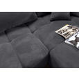 ECKSOFA Anthrazit Plüsch Zierkissen, Rückenkissen, Bettkasten, Schlaffunktion, Rücken echt, Liegefläche im Originalstoff  - Anthrazit/Schwarz, KONVENTIONELL, Kunststoff/Textil (253/192cm) - Carryhome