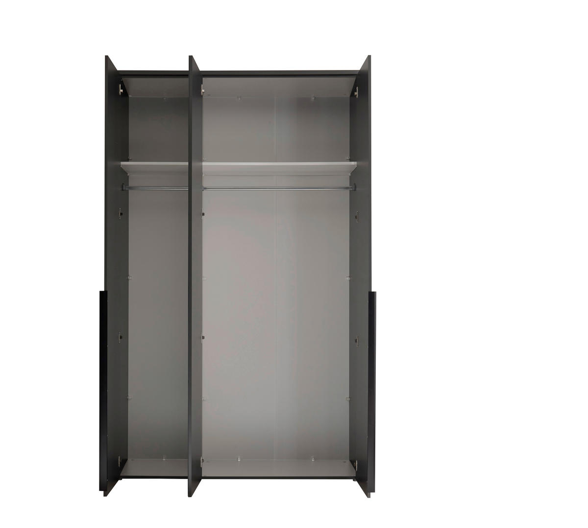 DREHTÜRENSCHRANK  in Graphitfarben  - Schwarz/Graphitfarben, MODERN, Glas/Holzwerkstoff (135/225/52cm) - Carryhome