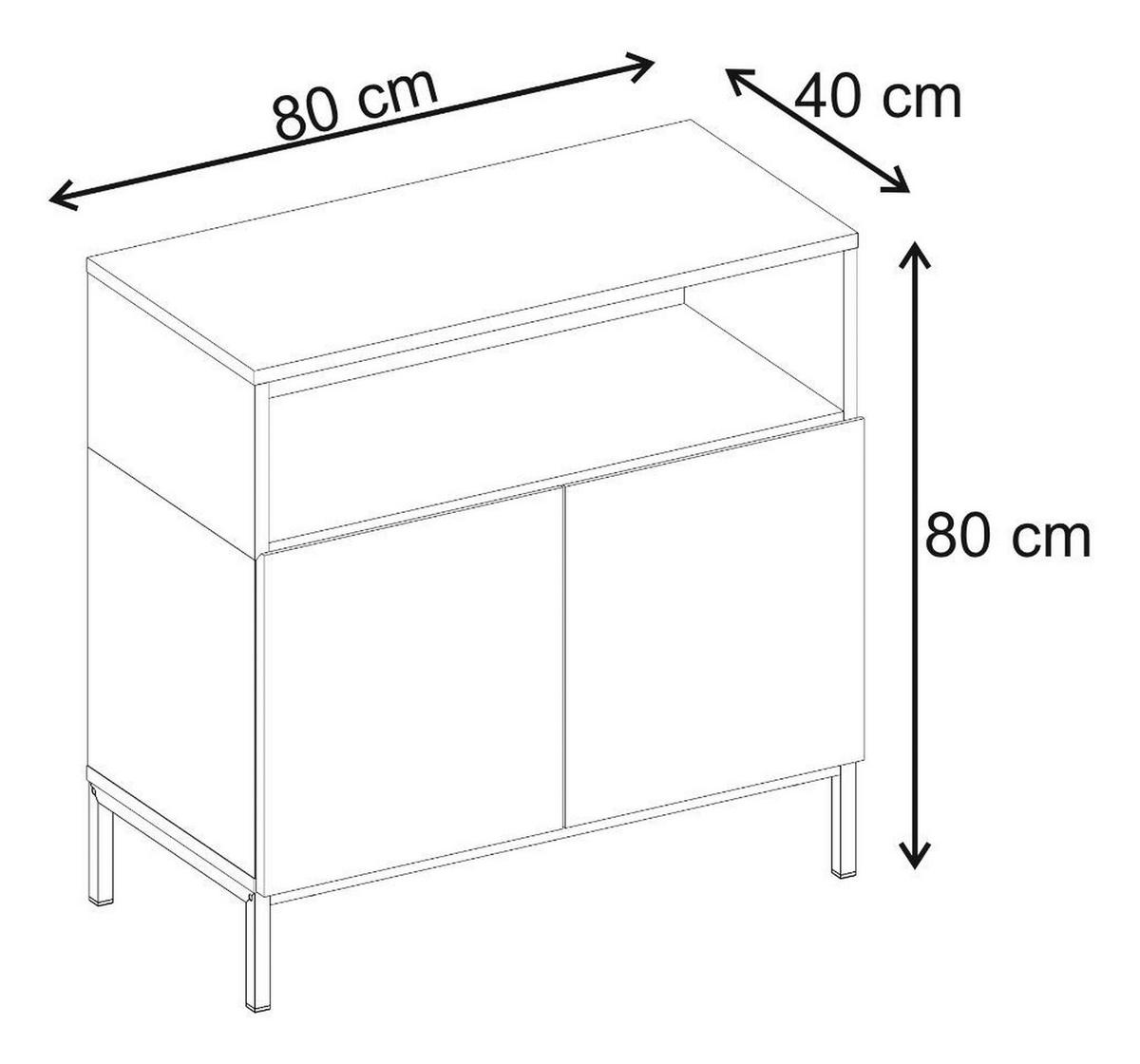 SIDEBOARD  80/80/40 cm  - Sandfarben/Eichefarben, MODERN, Holzwerkstoff (80/80/40cm) - MID.YOU
