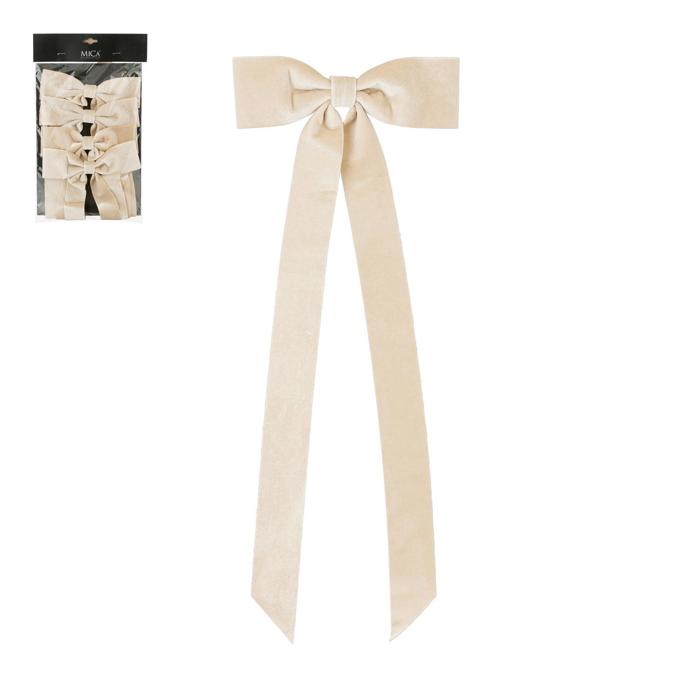 KARÁCSONYFADÍSZ - krémszínű, Basics, textil (2/19/48cm)