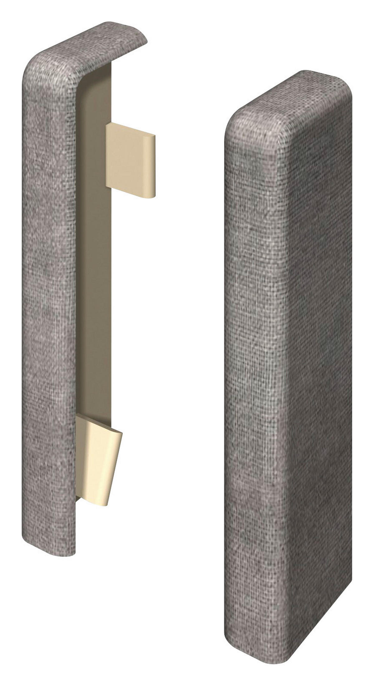 SOCKELLEISTENENDSTÜCK - Grau, KONVENTIONELL, Kunststoff (2.2/2.2/5.9cm) - Egger Holzwerkstoffe