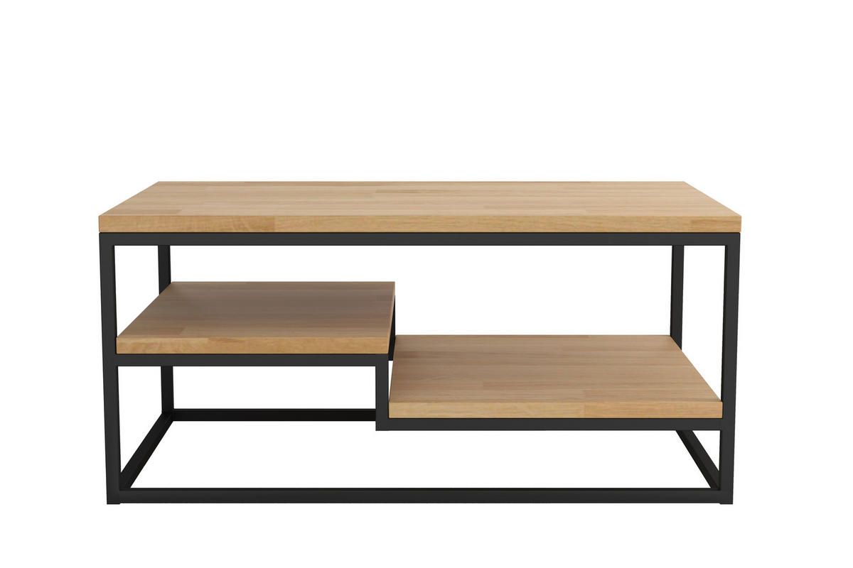 SOFFBORD i metall, trä 100/60/46 cm  - svart/ekfärgad, Design, metall/trä (100/60/46cm) - Stylife
