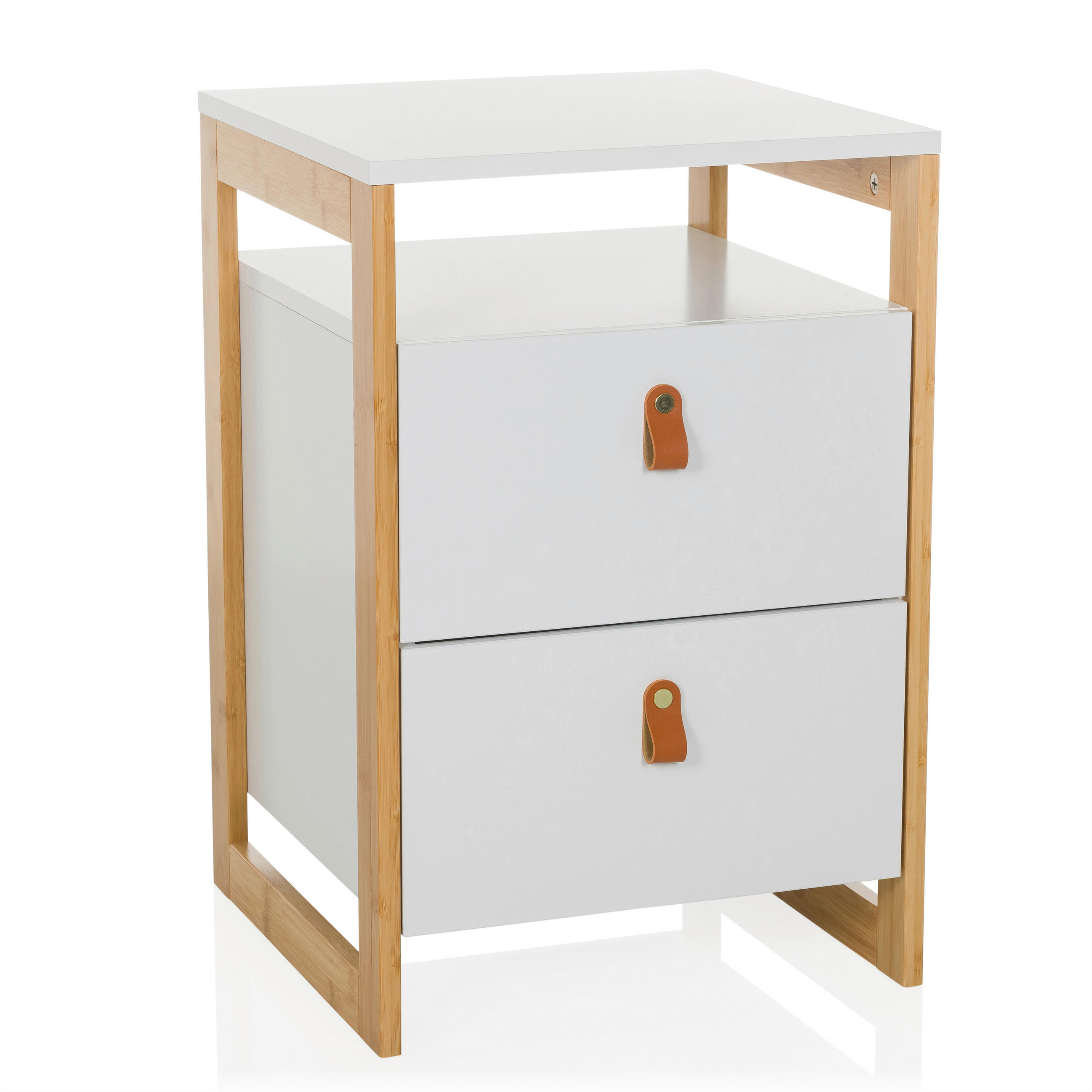 BEISTELLTISCH 40/60/40 cm Weiß  - Hellbraun/Weiß, MODERN, Holzwerkstoff (40/60/40cm) - MID.YOU