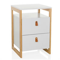 BEISTELLTISCH 40/60/40 cm Weiß  - Hellbraun/Weiß, MODERN, Holzwerkstoff (40/60/40cm) - MID.YOU