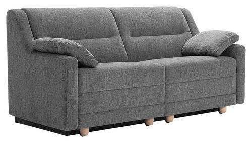 SCHLAFSOFA Chenille Grau  - Buchefarben/Grau, KONVENTIONELL, Holz/Textil (184/88/91cm) - Sedda