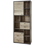 REGAL Eichefarben, Dunkelgrau  85,8/207,9/37,4 cm  - Dunkelgrau/Eichefarben, MODERN, Holzwerkstoff/Kunststoff (85,8/207,9/37,4cm) - Xora