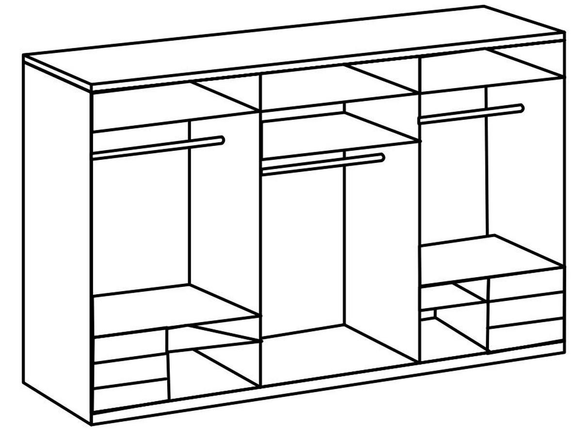 SCHWEBETÜRENSCHRANK 300/236/65 cm 4-türig Grau, Weiß  - Chromfarben/Weiß, MODERN, Holzwerkstoff (300/236/65cm) - MID.YOU