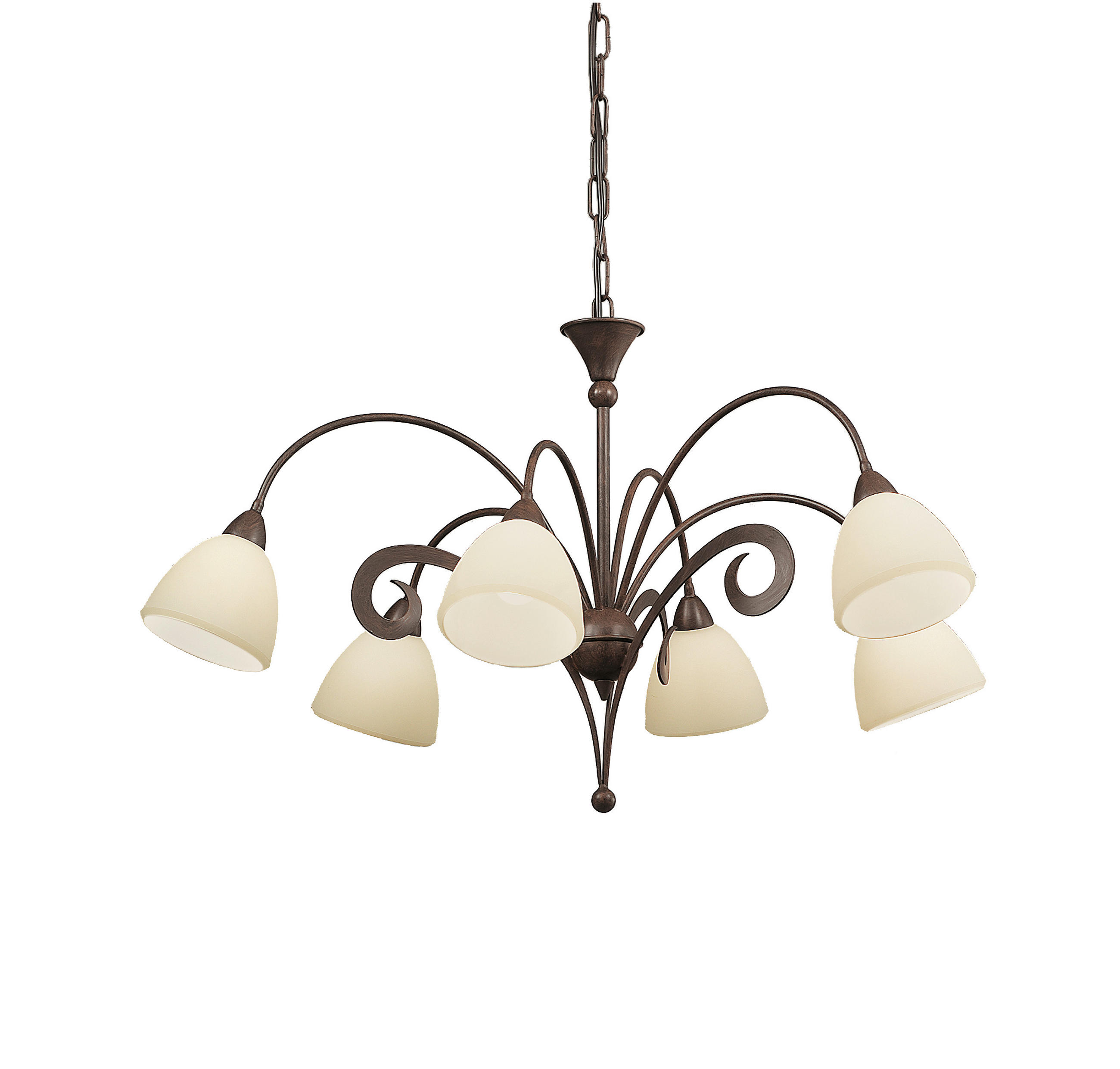 HÄNGELEUCHTE 80/100 cm  - Creme/Weiß, KONVENTIONELL, Glas/Metall (80/100cm)