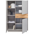 HIGHBOARD Taupe, Eichefarben  101/150/42 cm  - Taupe/Eichefarben, Design, Glas/Holz (101/150/42cm) - Novel