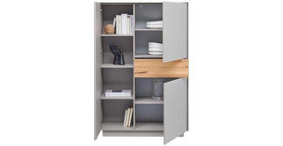 HIGHBOARD Taupe, Eichefarben 101/150/42 cm - Taupe/Eichefarben, Design, Glas/Holz (101/150/42cm) - Novel
